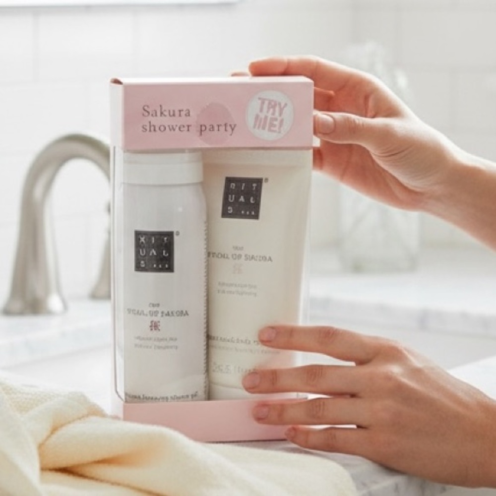 Ritual of Sakura Shower Party Zensational Foaming Shower Gel -Body Cream NEW